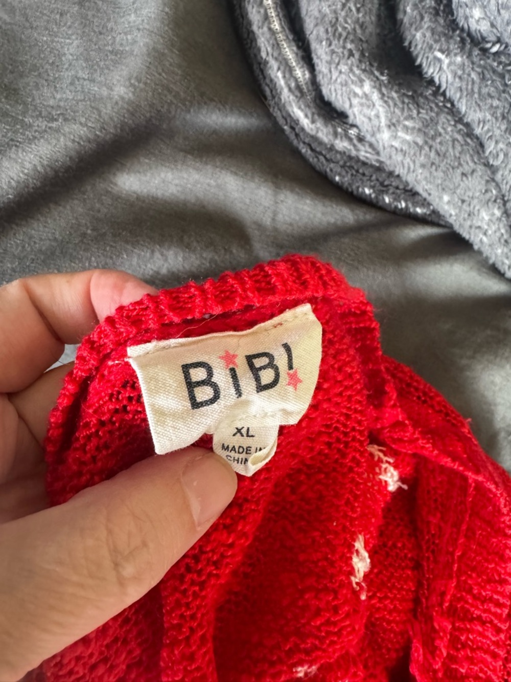BiBi Bright Red Open Knit Sweater